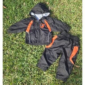 Team Athletics Baltimore Orioles Toddler Baby Windbreaker Jacket Set 18 Months